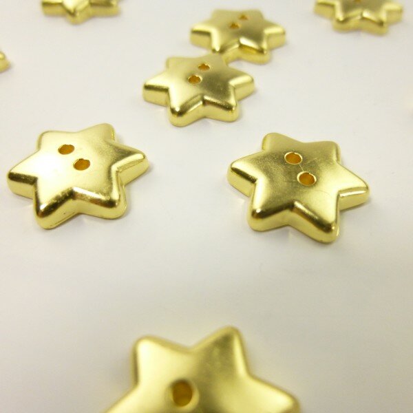 24 goldene Sternenknöpfe (echt vergoldet)