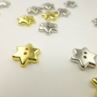 24 Sternenknöpfe in Gold / Silber (12/12 Stück)