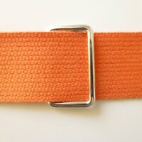 Baumwoll Gurtband Orange 30mm inkl. 4 Vierkantringen