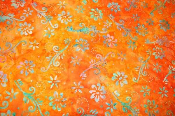 Sunny Day Batiks Flower Orange Einfassung